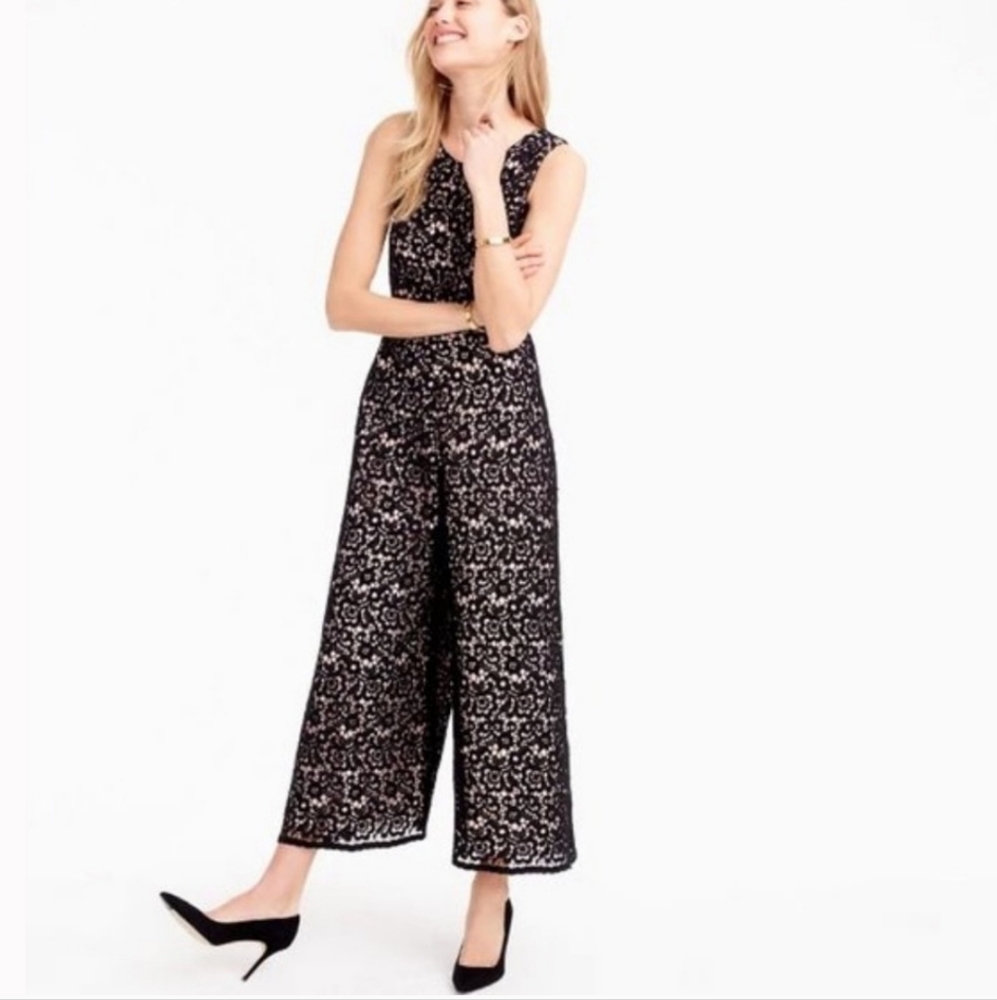 J.Crew Collection Lace Wide Leg Sleeveless Jumpsuit Size 4
